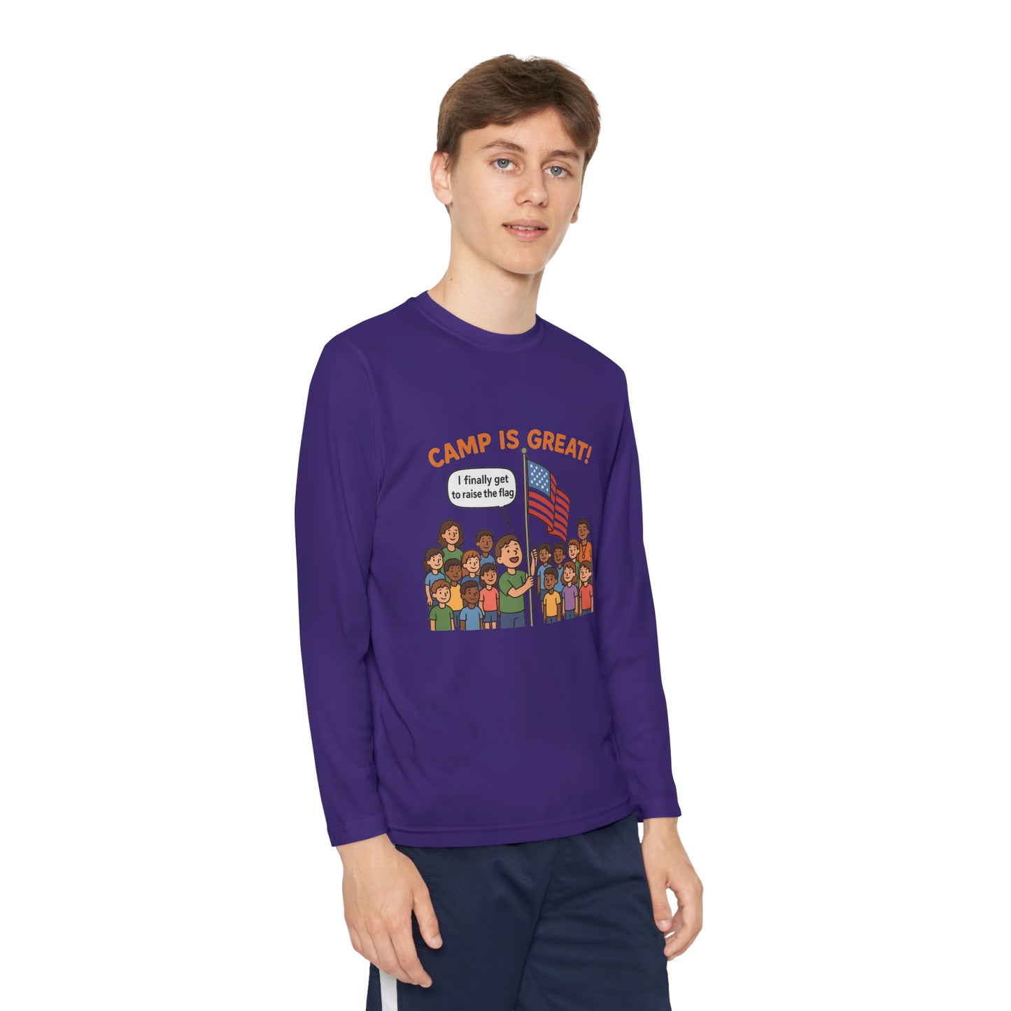 Youth Long Sleeve Competitor Tee Flag