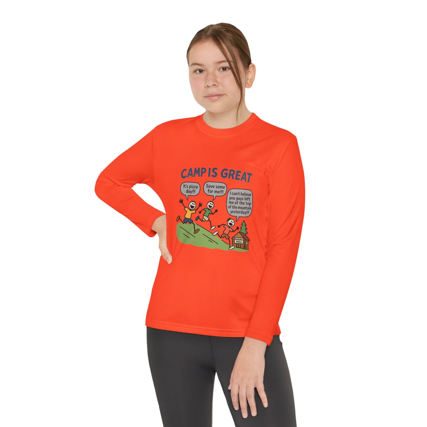 Youth Long Sleeve Competitor Tee Pizza Day