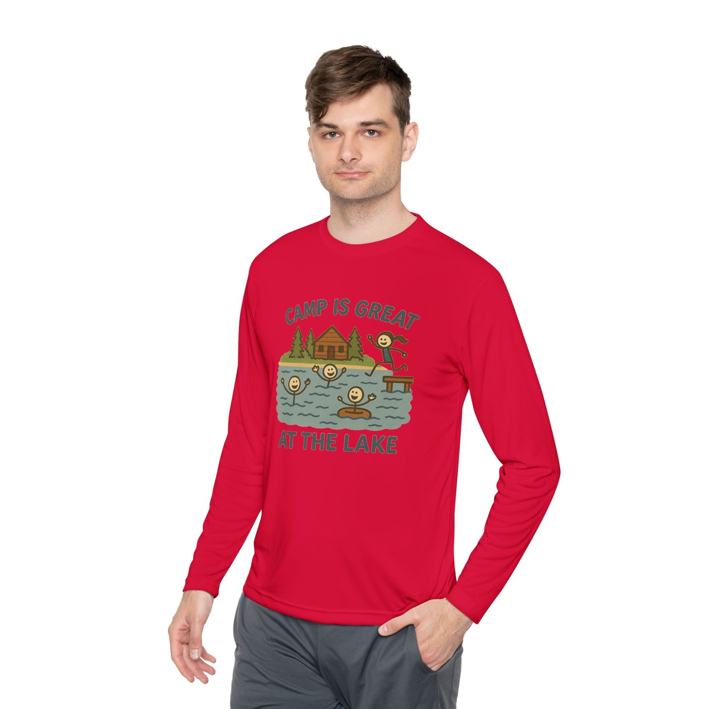Unisex Lightweight Long Sleeve Tee Lake