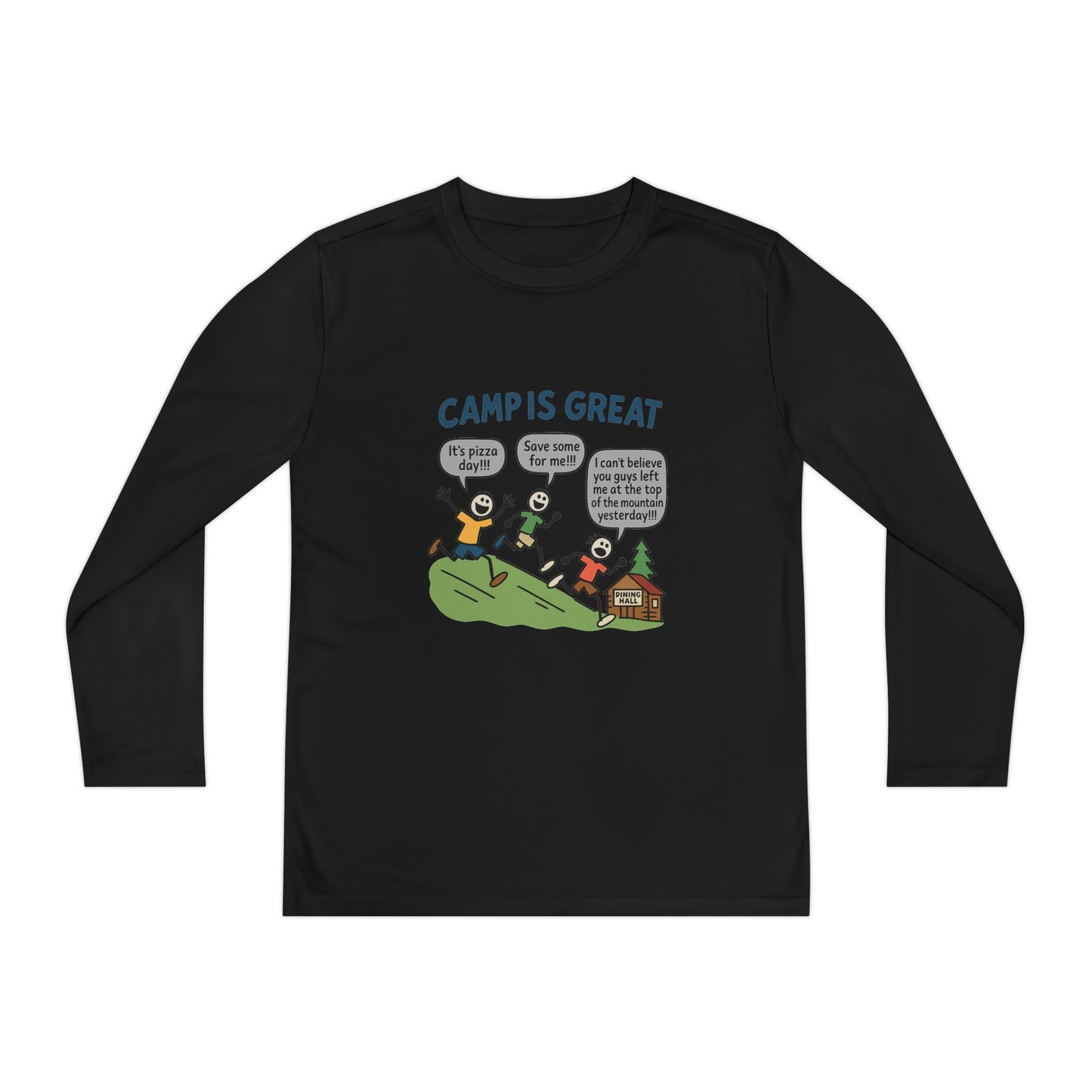 Youth Long Sleeve Competitor Tee Pizza Day