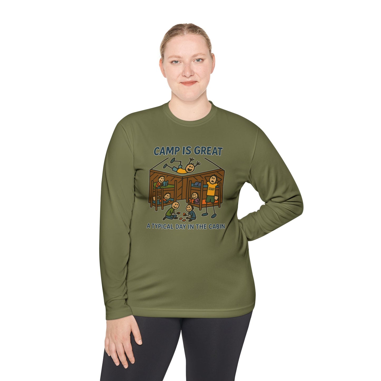 Unisex Lightweight Long Sleeve Tee Typical Day in the Cabin