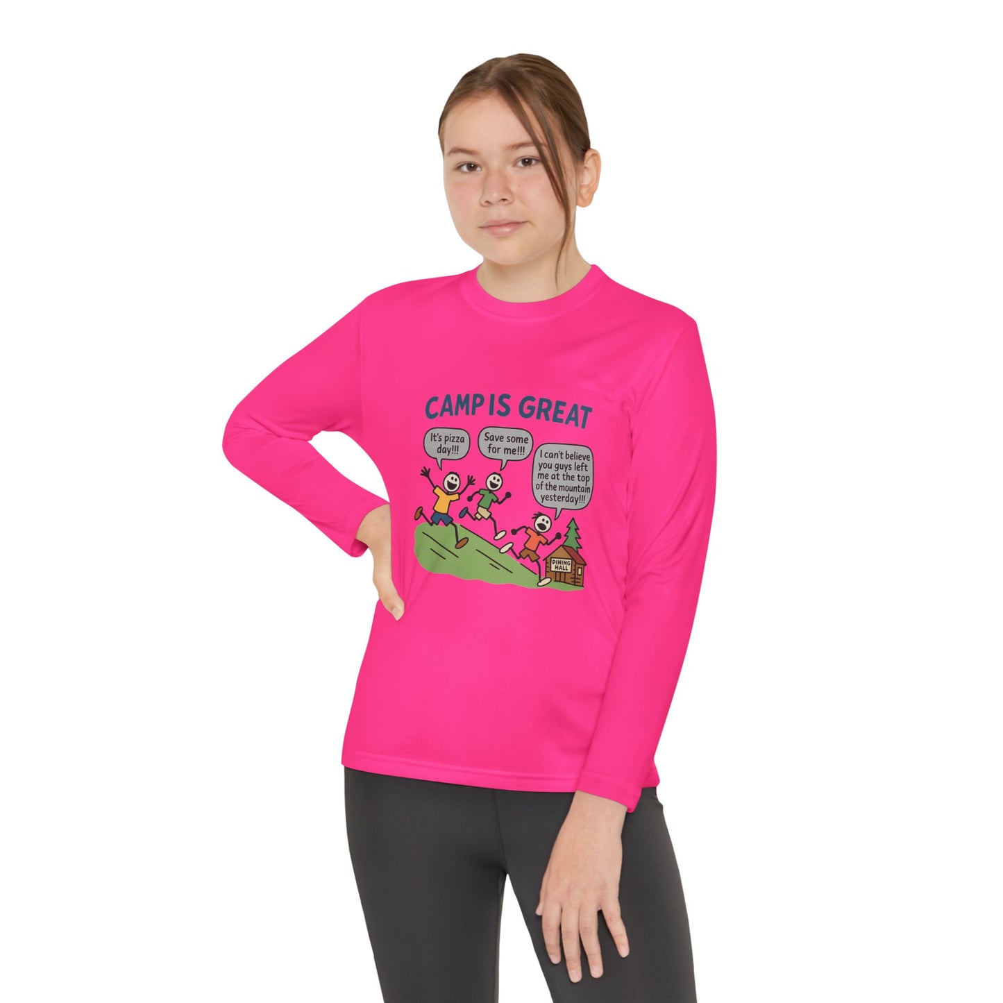 Youth Long Sleeve Competitor Tee Pizza Day