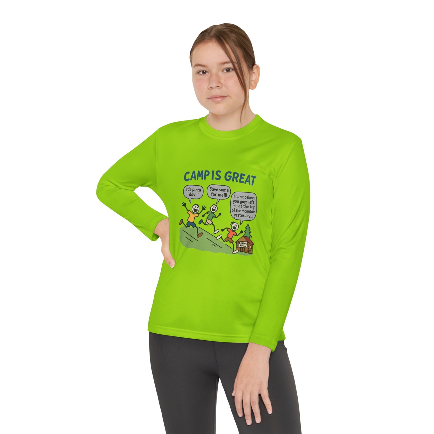 Youth Long Sleeve Competitor Tee Pizza Day