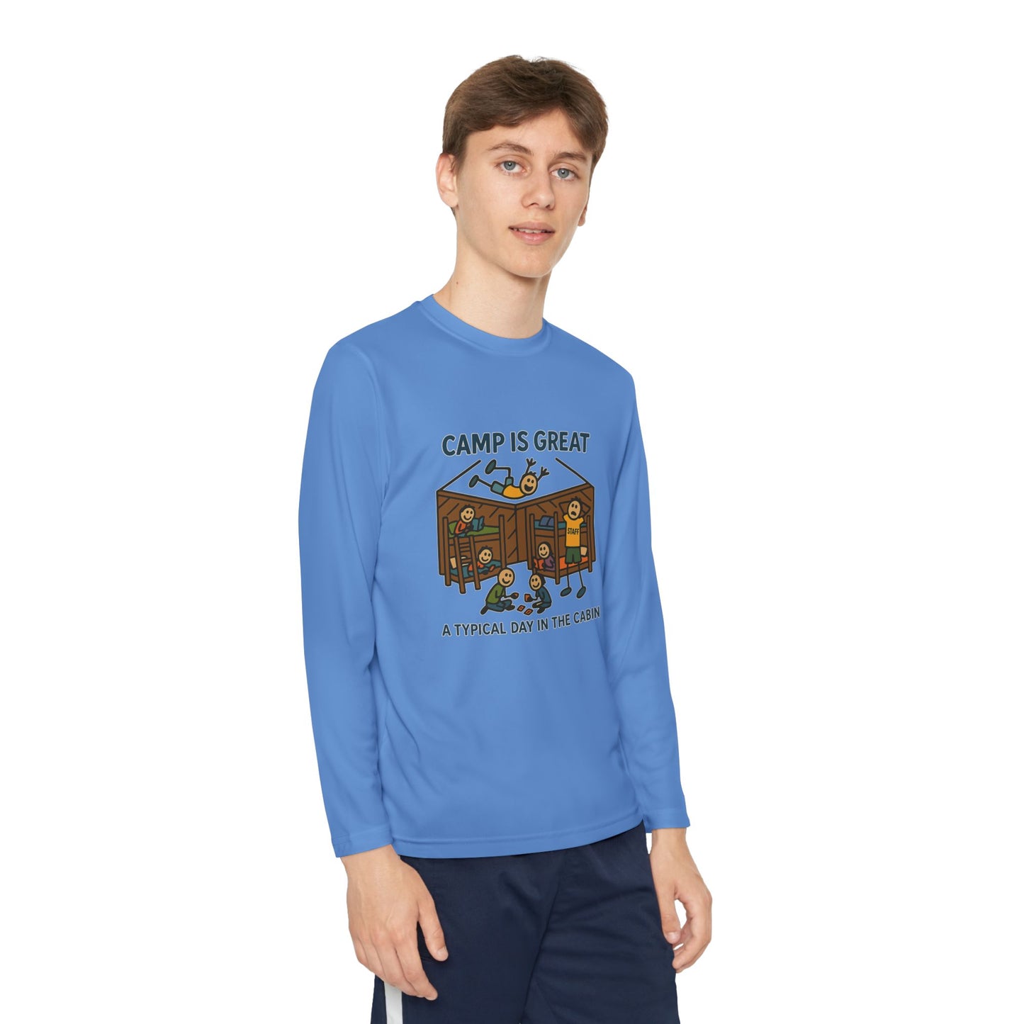 Youth Long Sleeve Competitor Tee Typical Day in the Cabin