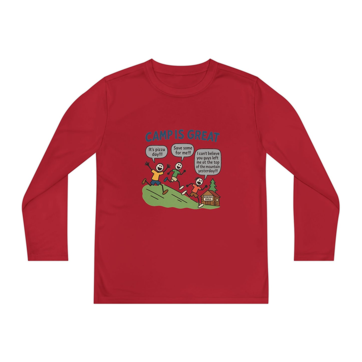 Youth Long Sleeve Competitor Tee Pizza Day