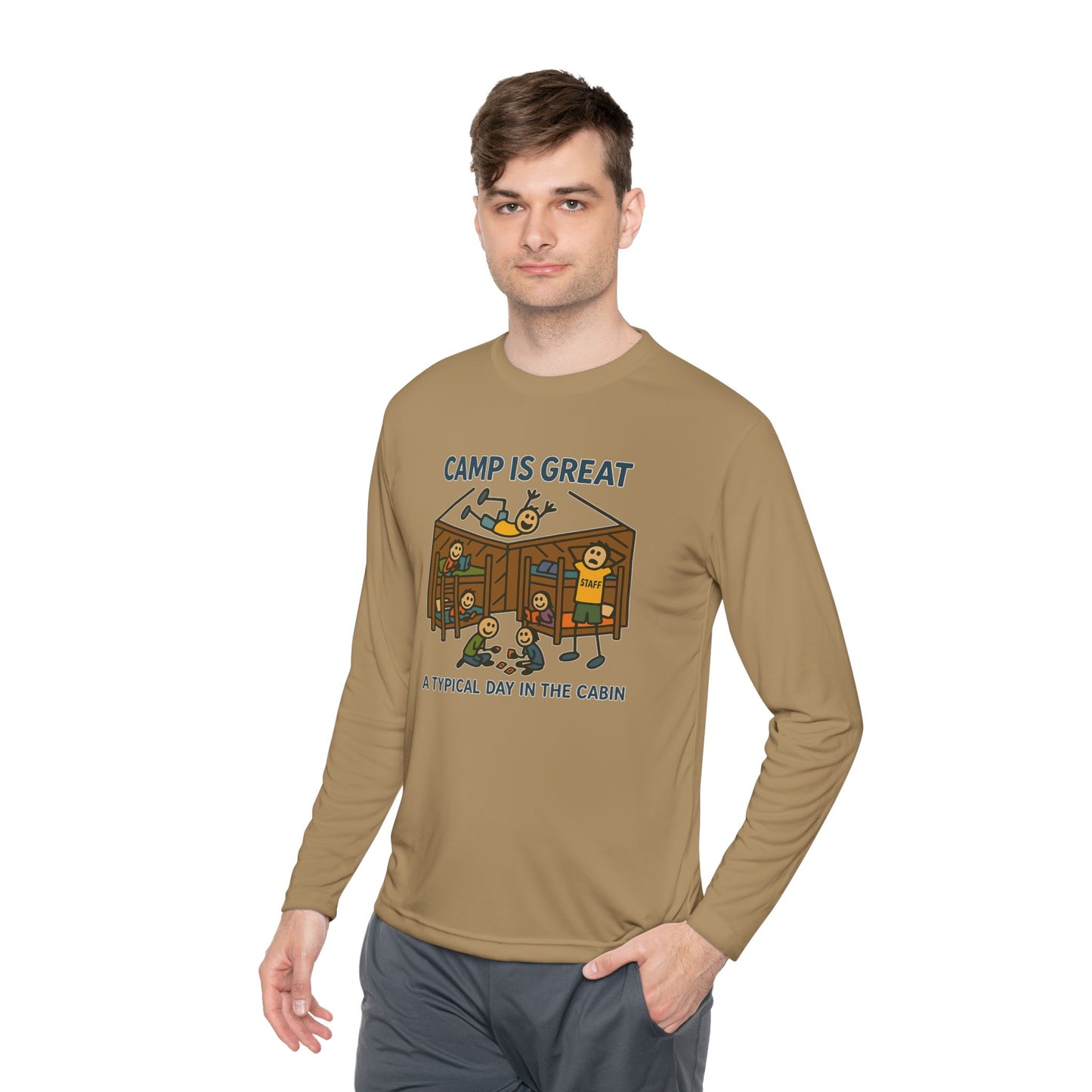 Unisex Lightweight Long Sleeve Tee Typical Day in the Cabin