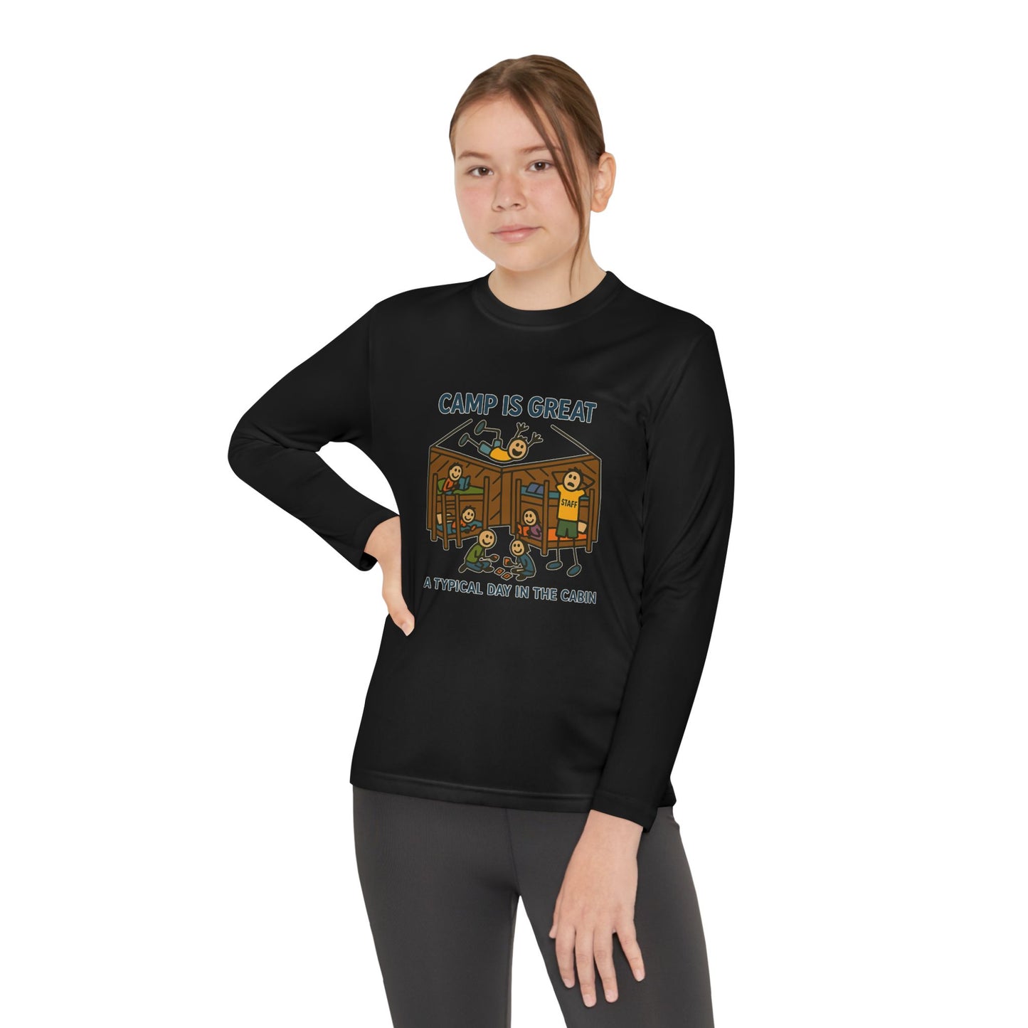 Youth Long Sleeve Competitor Tee Typical Day in the Cabin