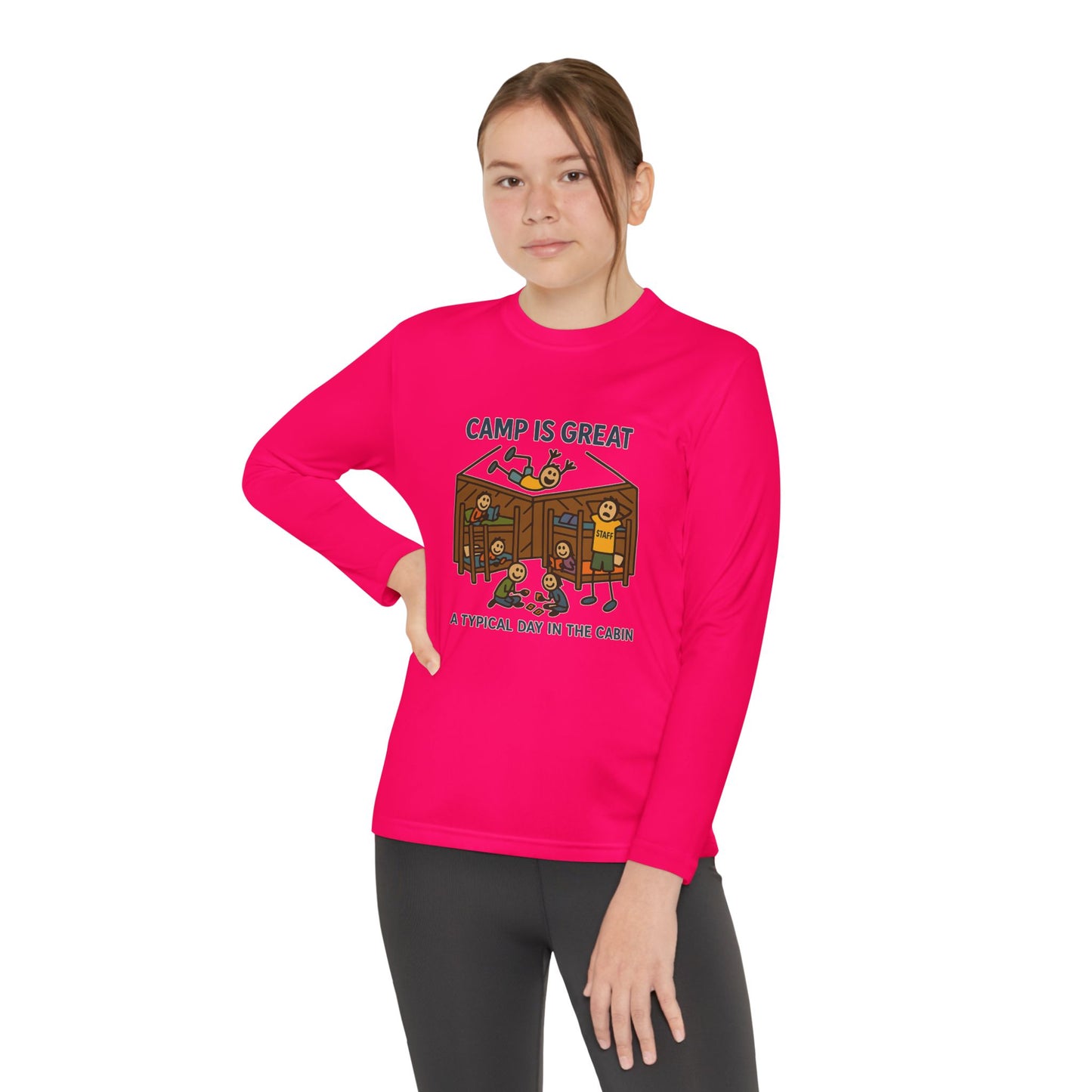 Youth Long Sleeve Competitor Tee Typical Day in the Cabin