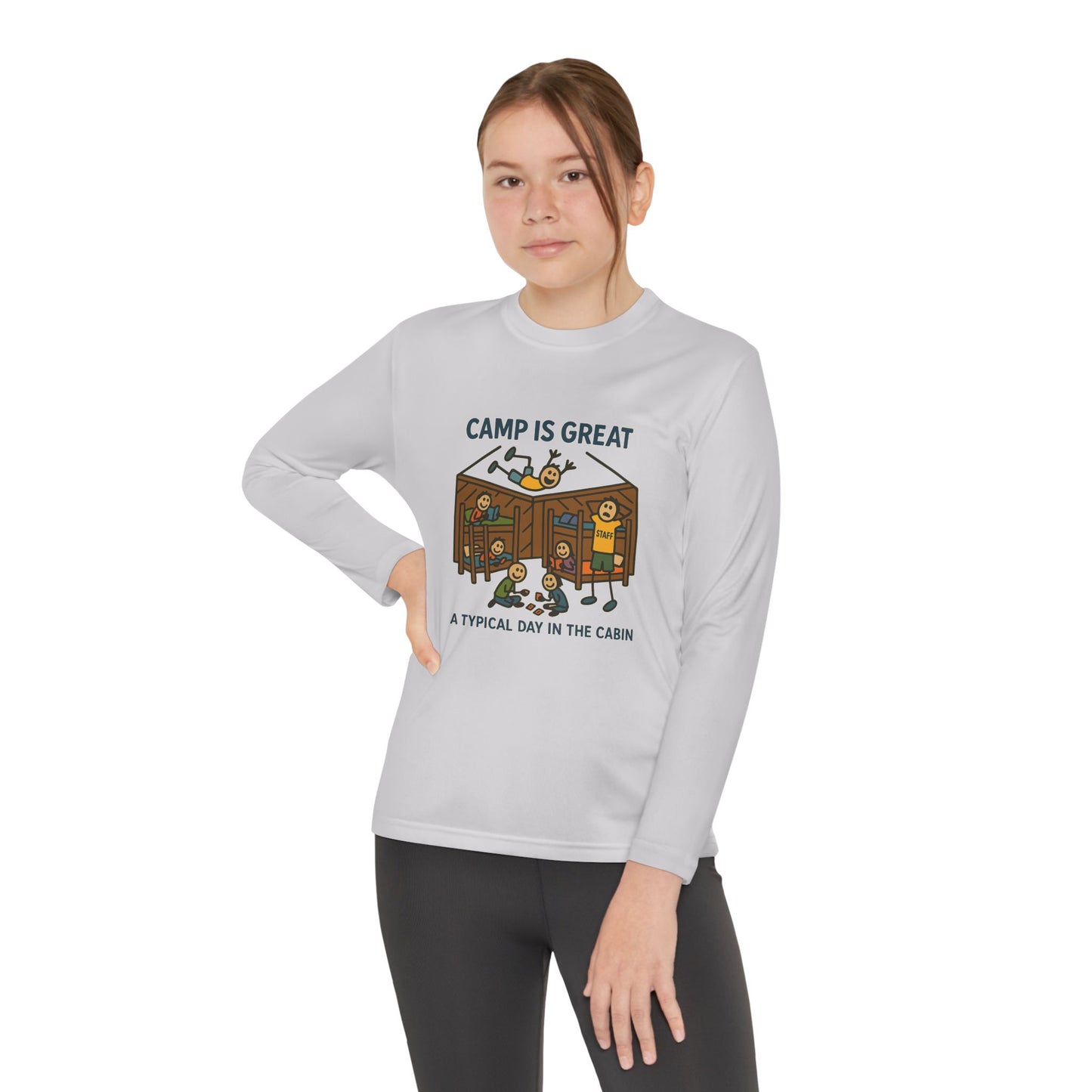 Youth Long Sleeve Competitor Tee Typical Day in the Cabin