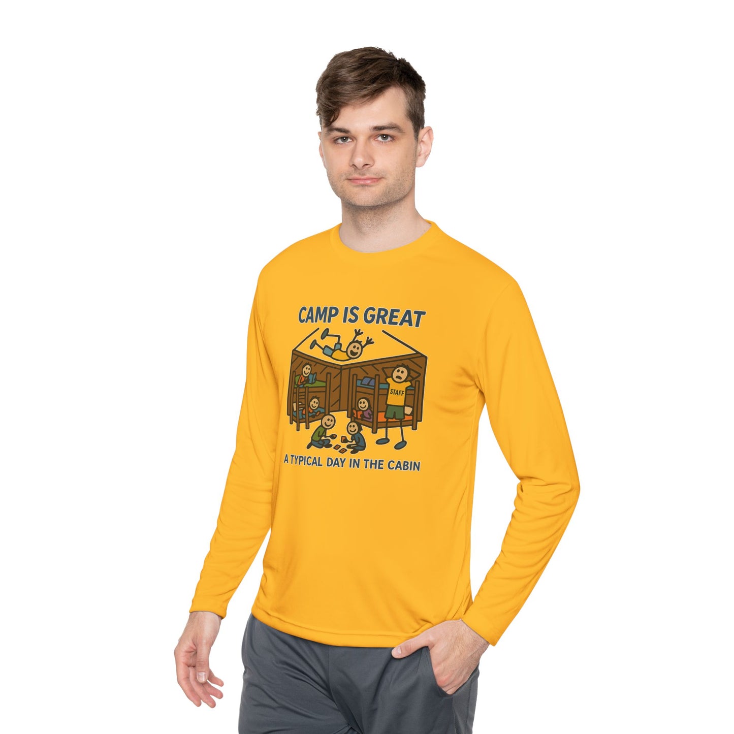 Unisex Lightweight Long Sleeve Tee Typical Day in the Cabin
