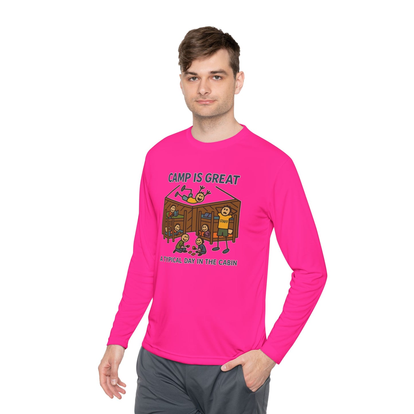 Unisex Lightweight Long Sleeve Tee Typical Day in the Cabin
