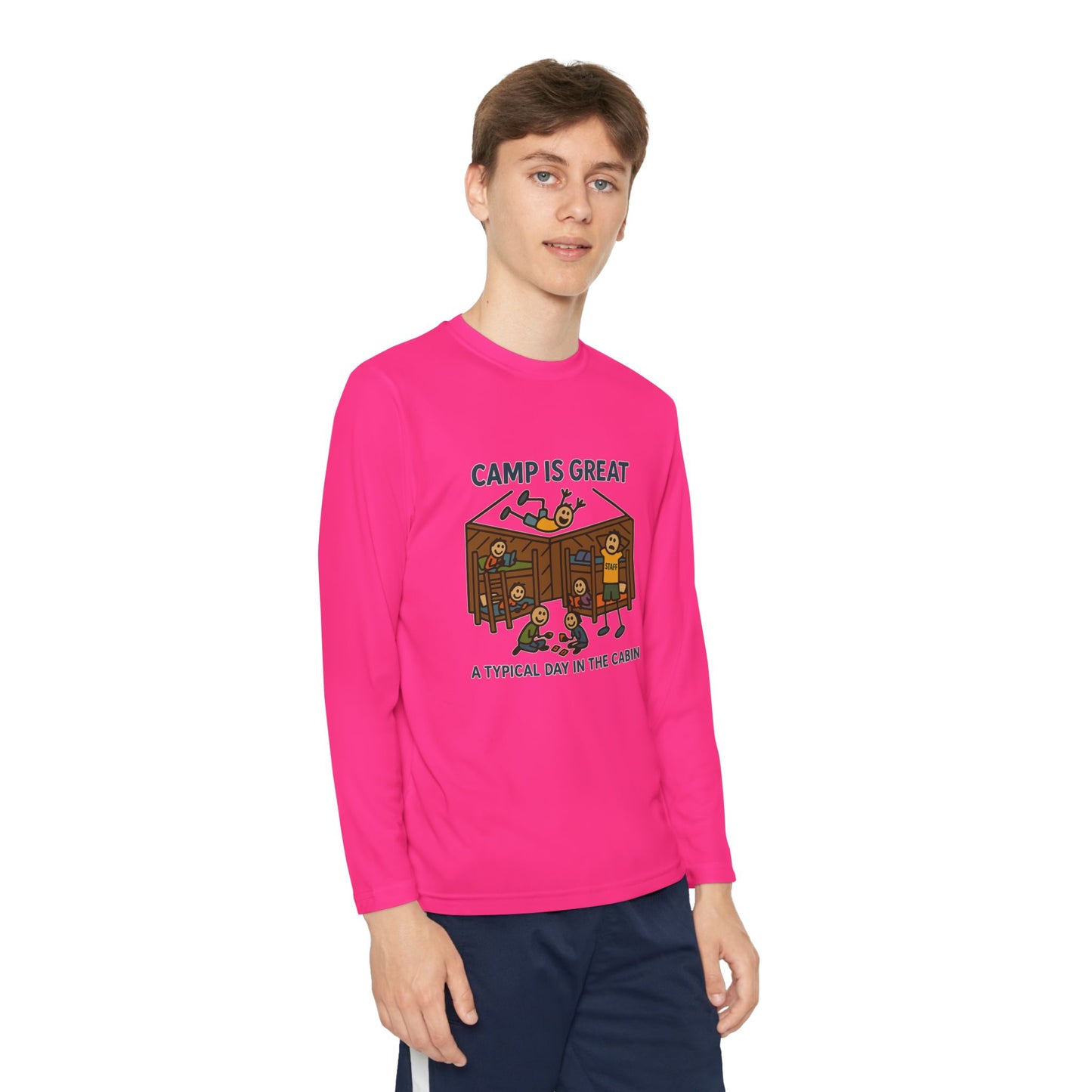 Youth Long Sleeve Competitor Tee Typical Day in the Cabin