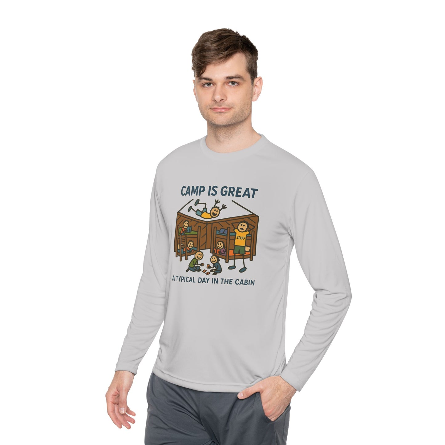 Unisex Lightweight Long Sleeve Tee Typical Day in the Cabin