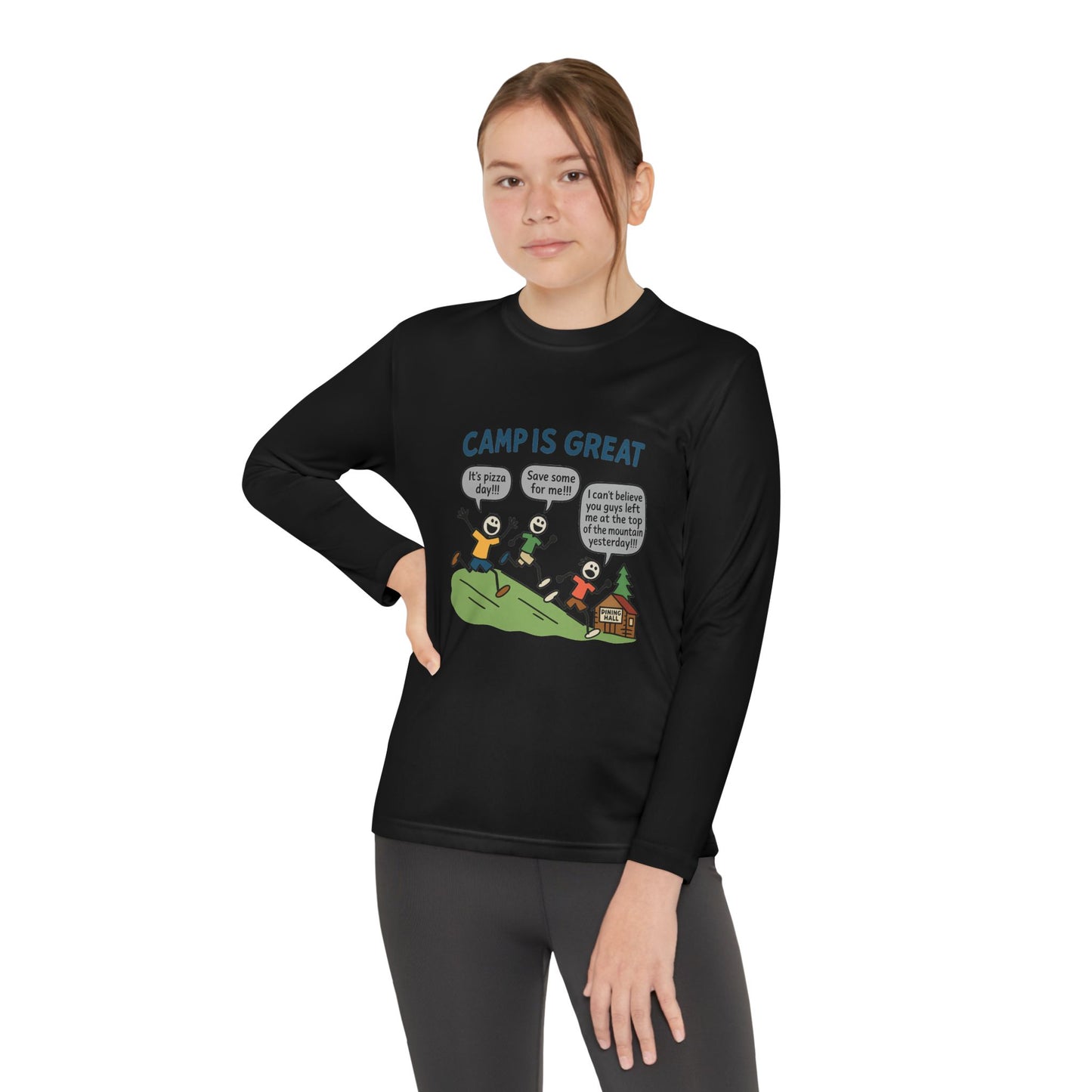 Youth Long Sleeve Competitor Tee Pizza Day