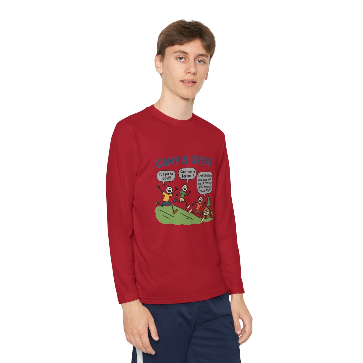 Youth Long Sleeve Competitor Tee Pizza Day