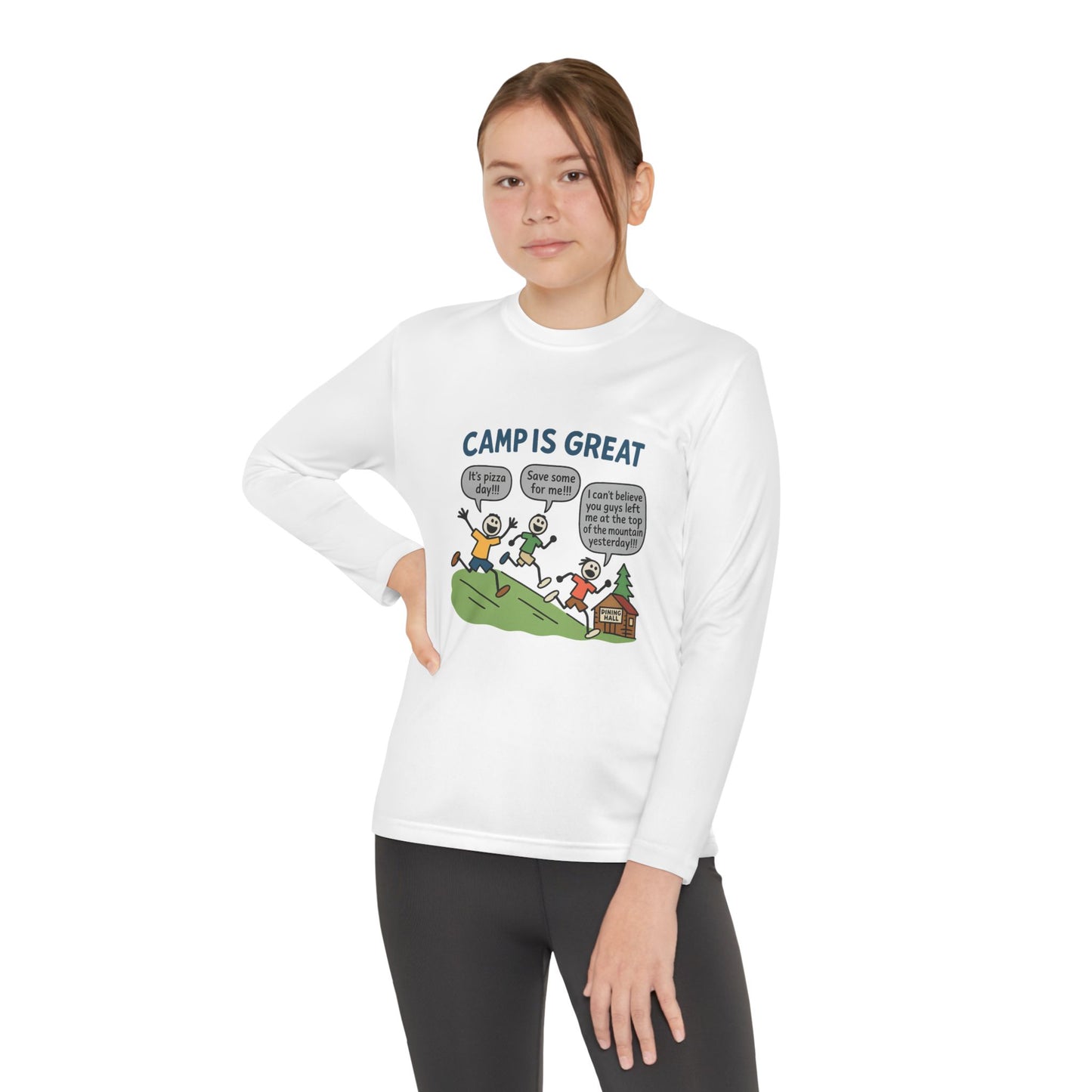 Youth Long Sleeve Competitor Tee Pizza Day