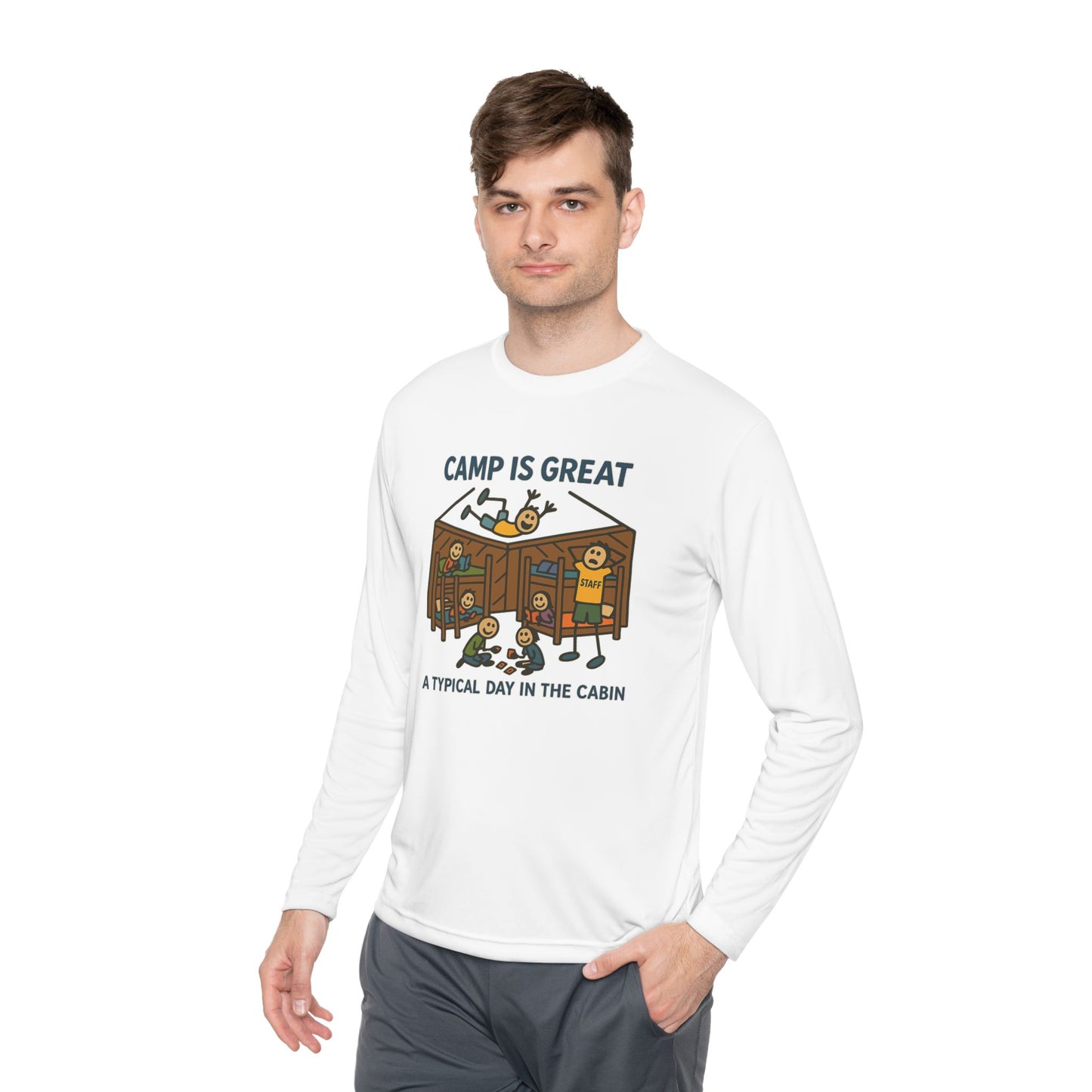 Unisex Lightweight Long Sleeve Tee Typical Day in the Cabin