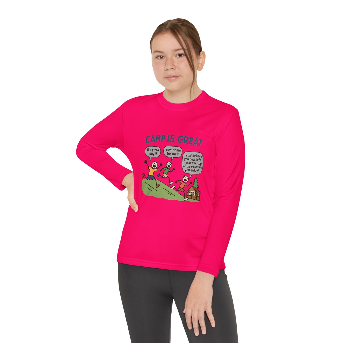 Youth Long Sleeve Competitor Tee Pizza Day