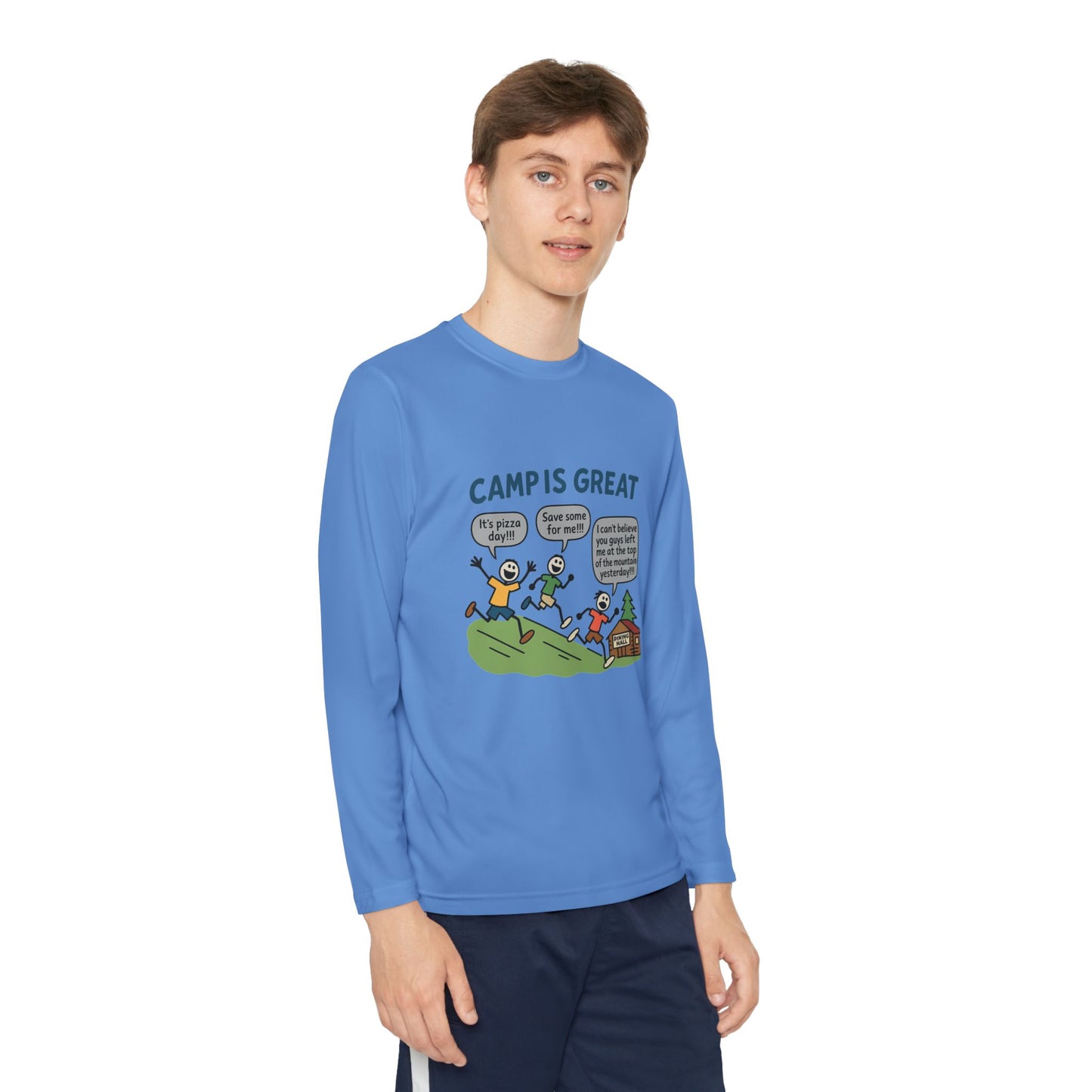 Youth Long Sleeve Competitor Tee Pizza Day