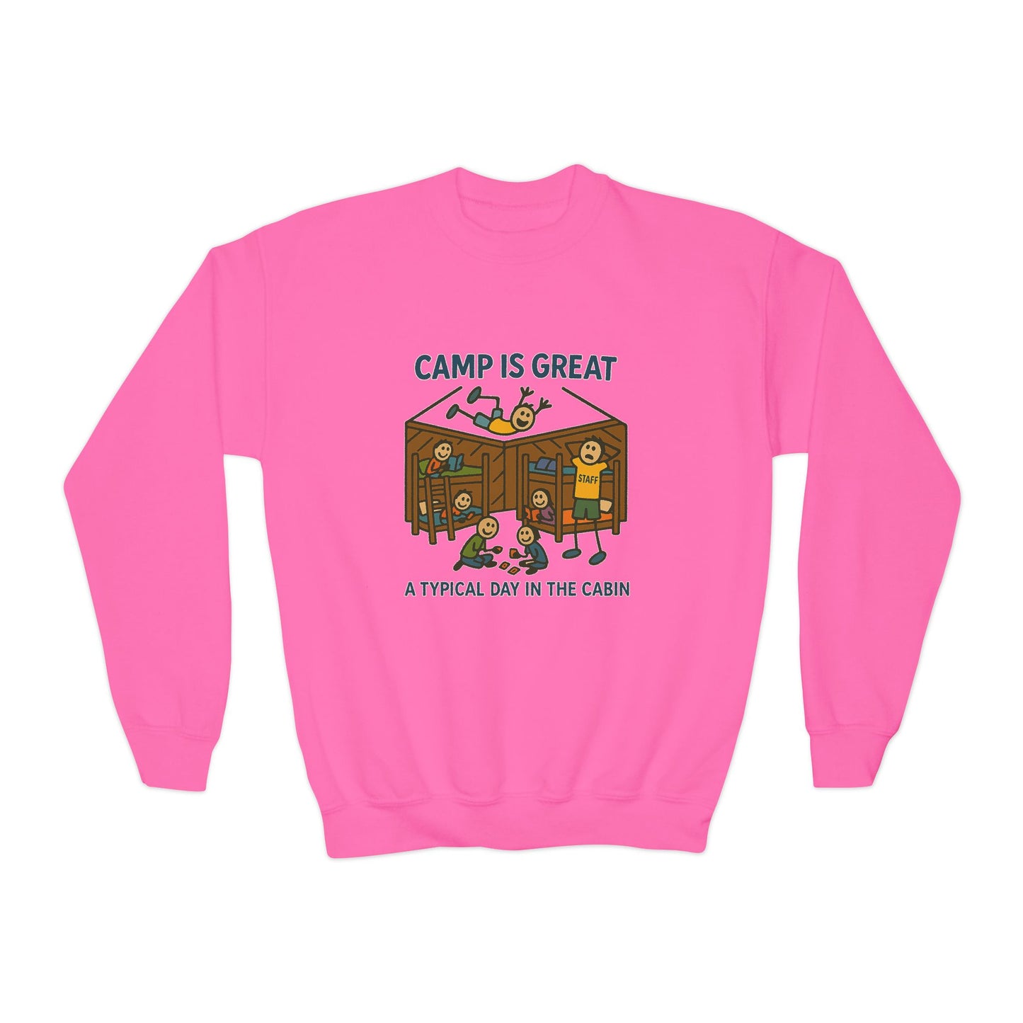 Youth Crewneck Sweatshirt Typical Day in the Cabin