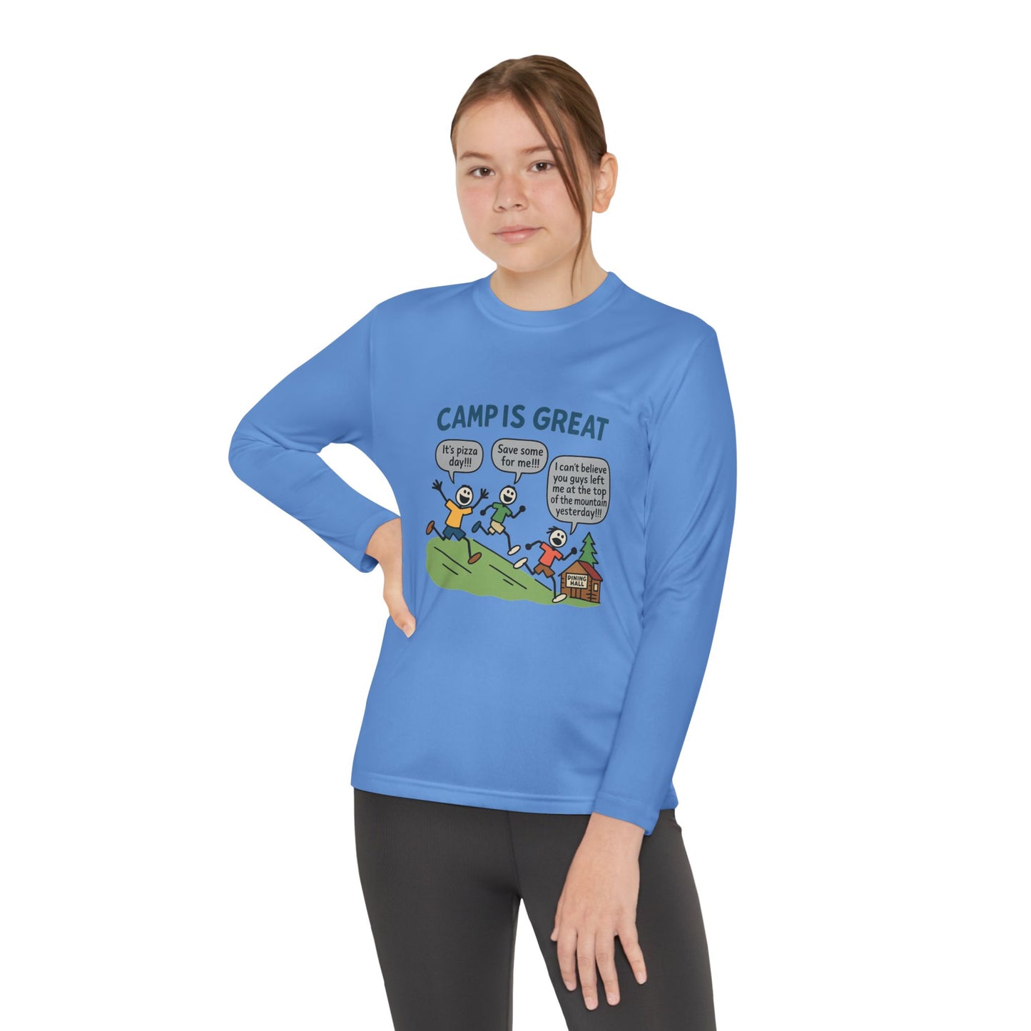 Youth Long Sleeve Competitor Tee Pizza Day