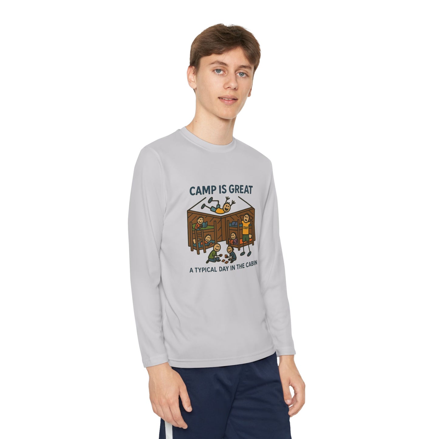 Youth Long Sleeve Competitor Tee Typical Day in the Cabin