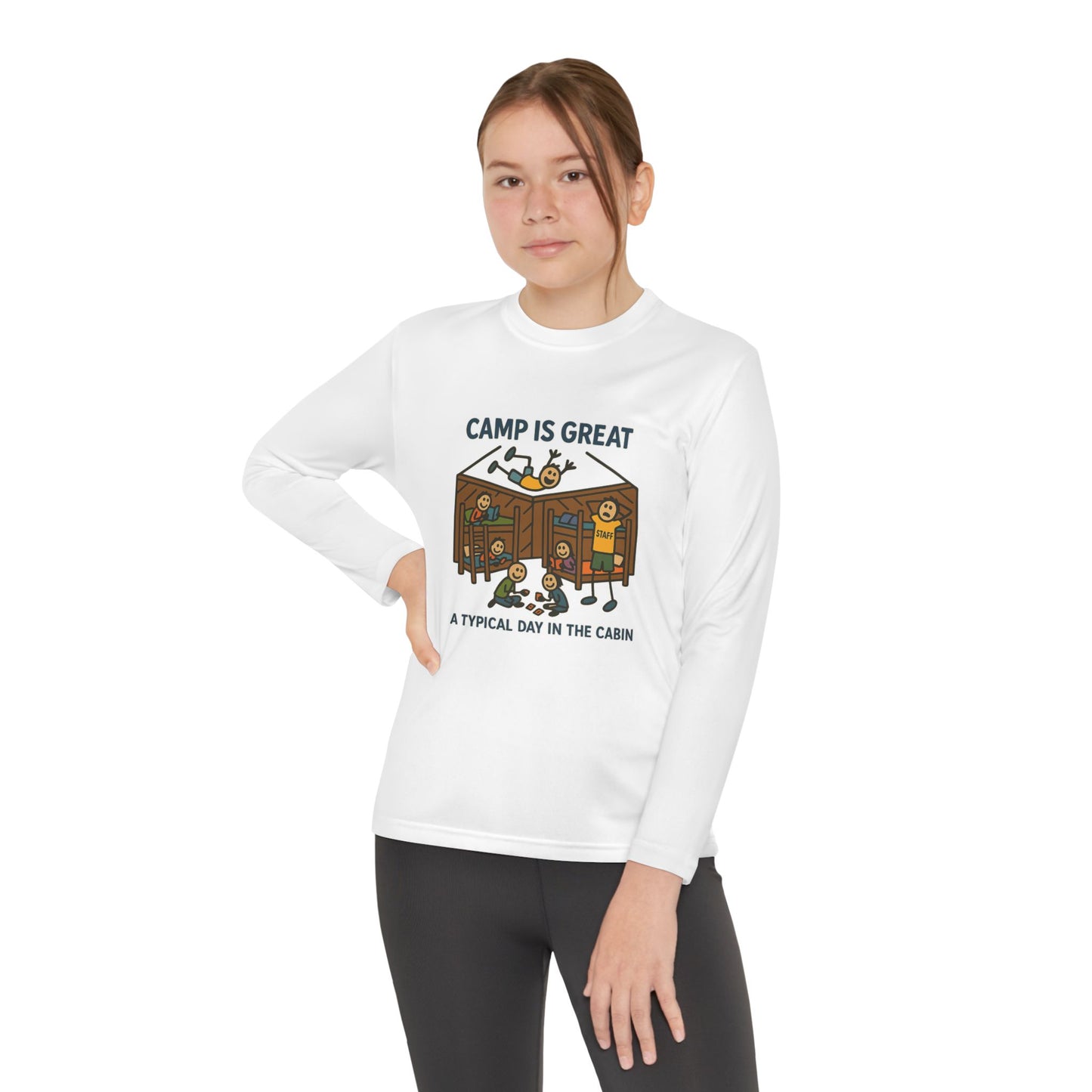 Youth Long Sleeve Competitor Tee Typical Day in the Cabin