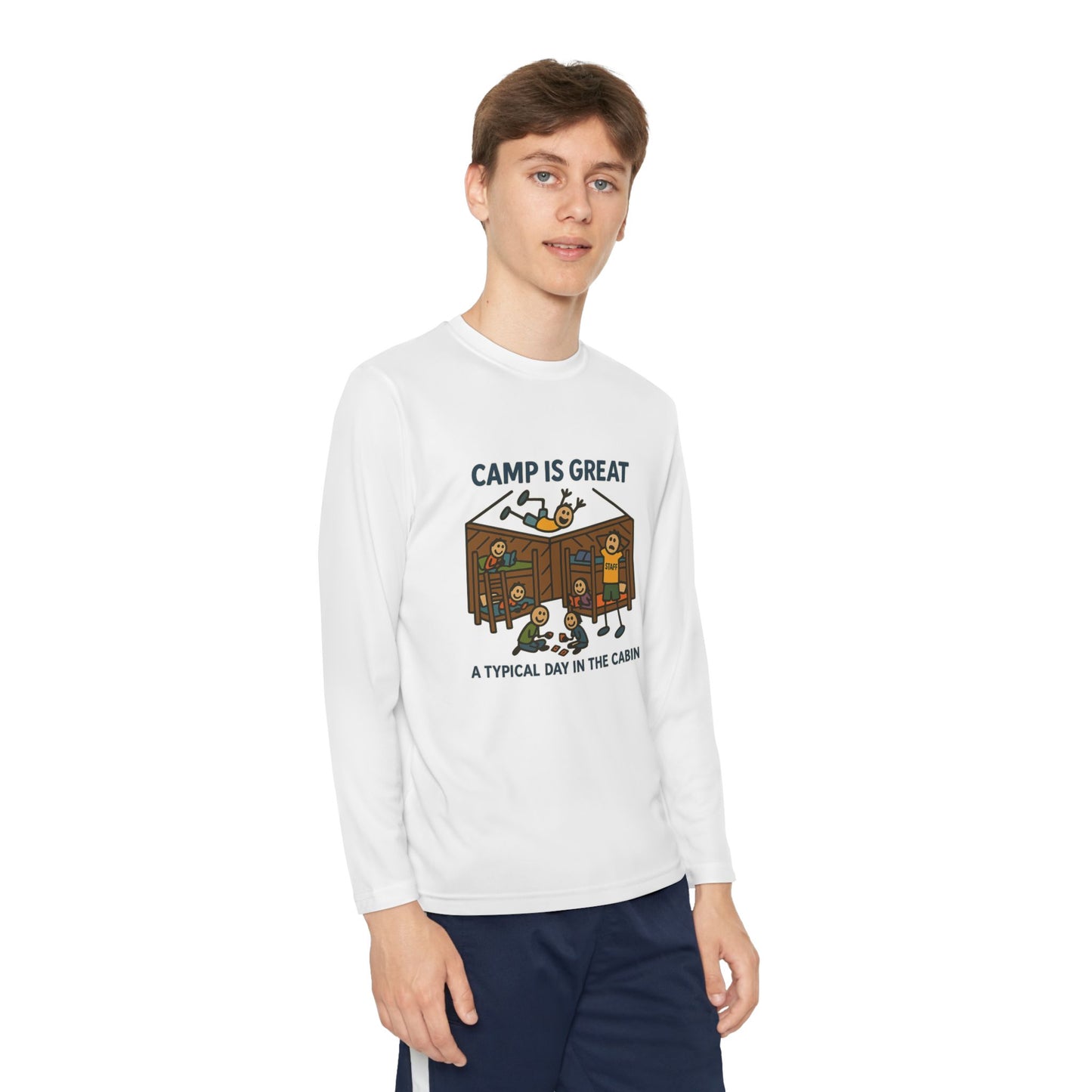 Youth Long Sleeve Competitor Tee Typical Day in the Cabin