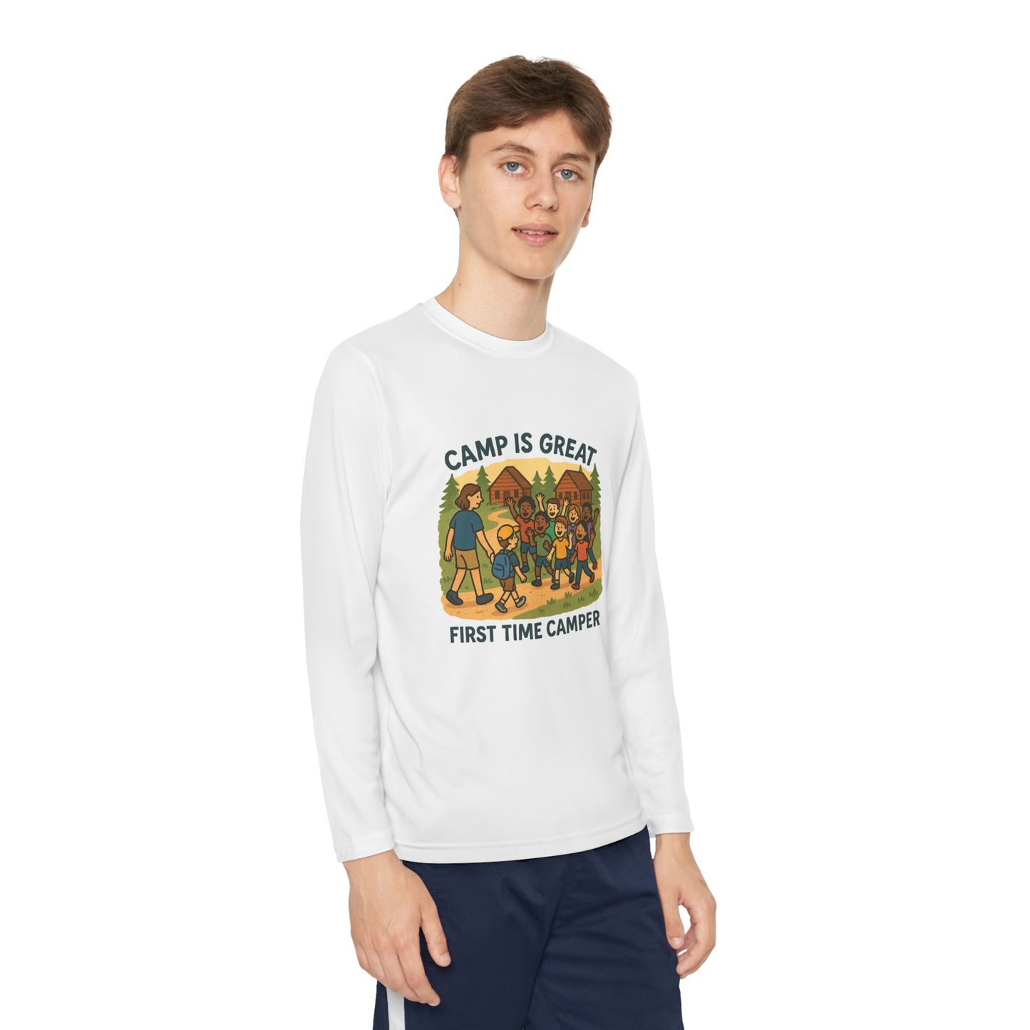 Youth Long Sleeve Competitor Tee First Time Camper