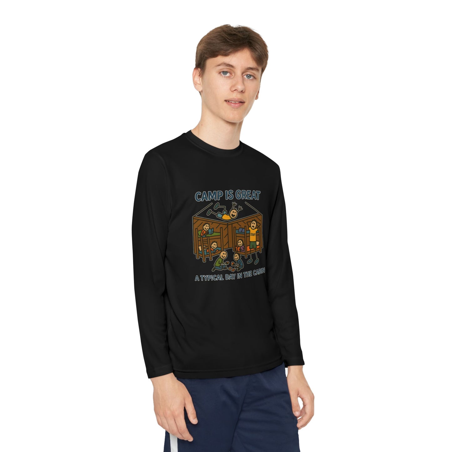 Youth Long Sleeve Competitor Tee Typical Day in the Cabin