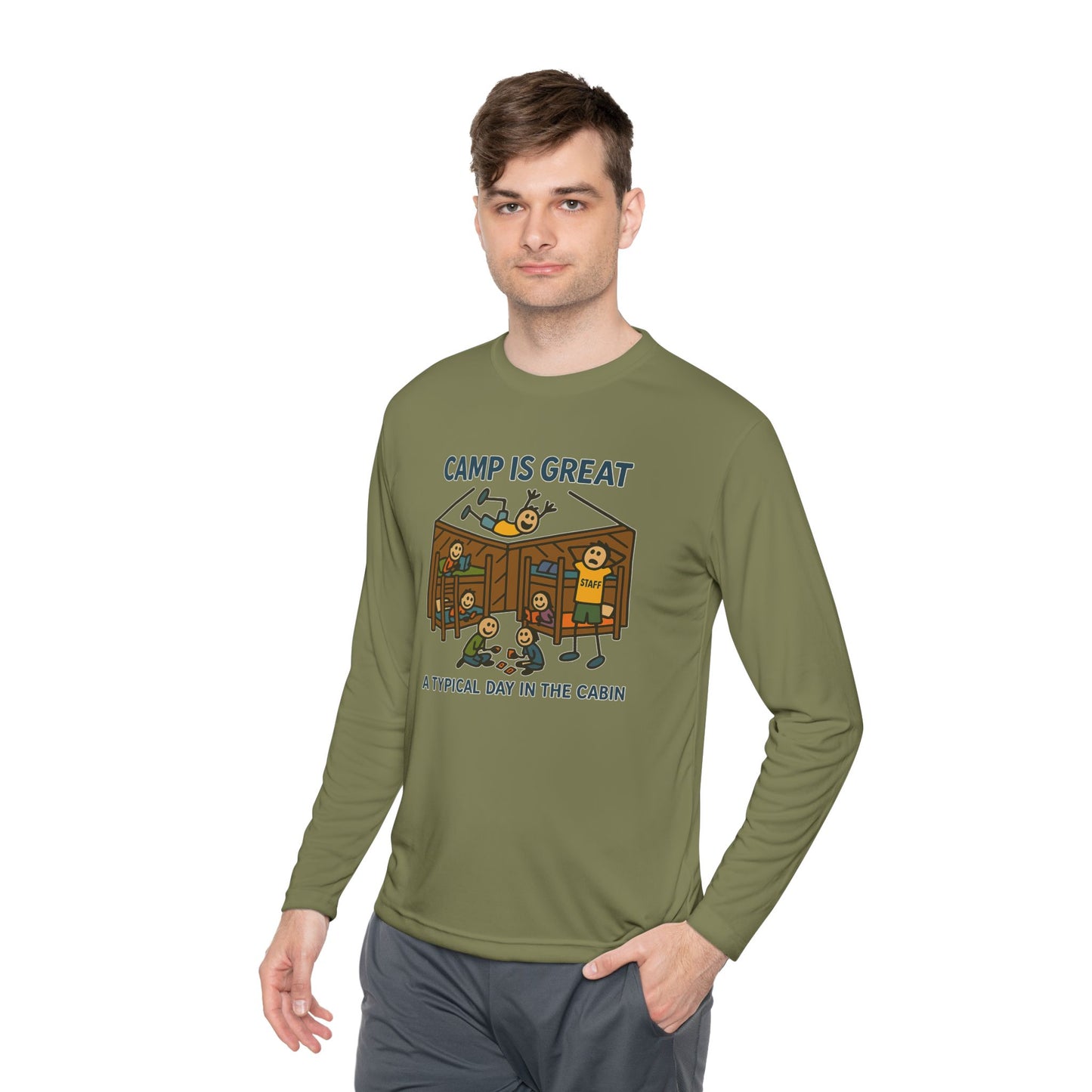 Unisex Lightweight Long Sleeve Tee Typical Day in the Cabin