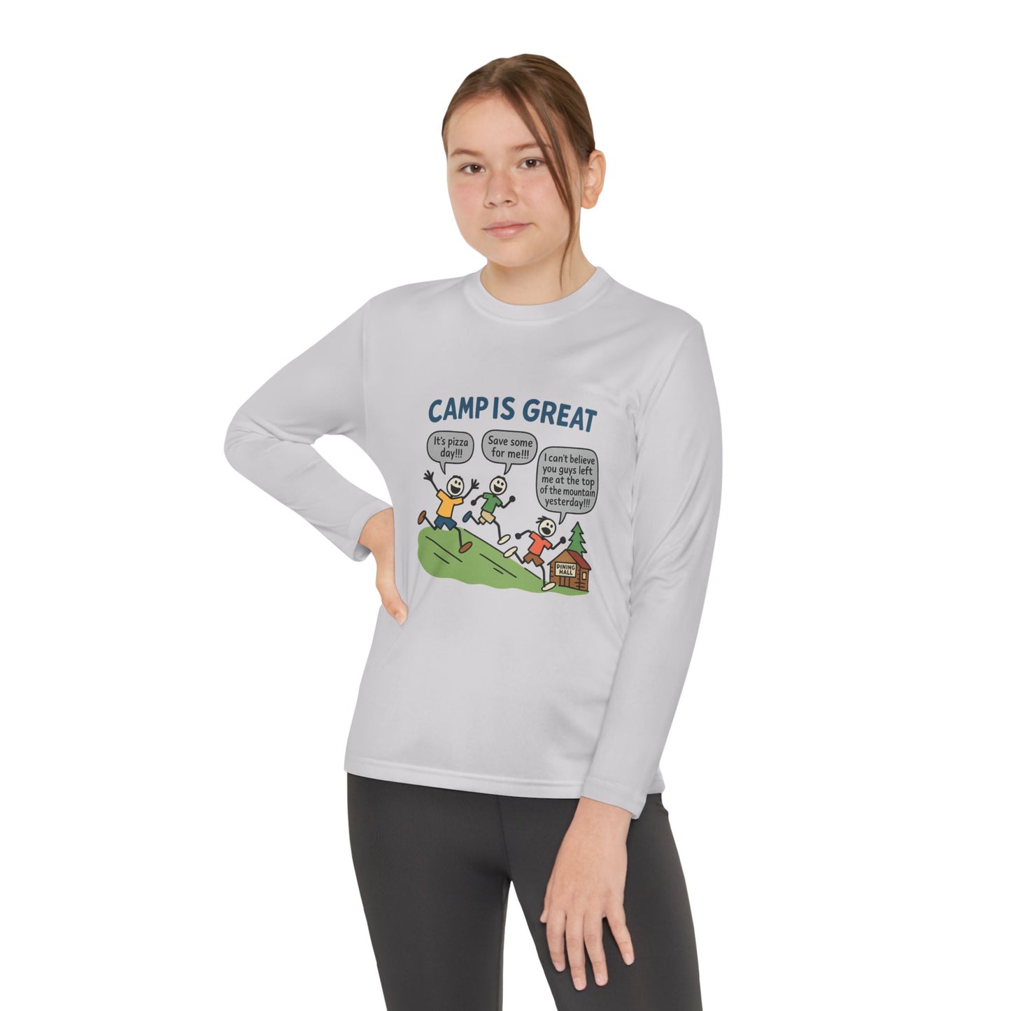 Youth Long Sleeve Competitor Tee Pizza Day