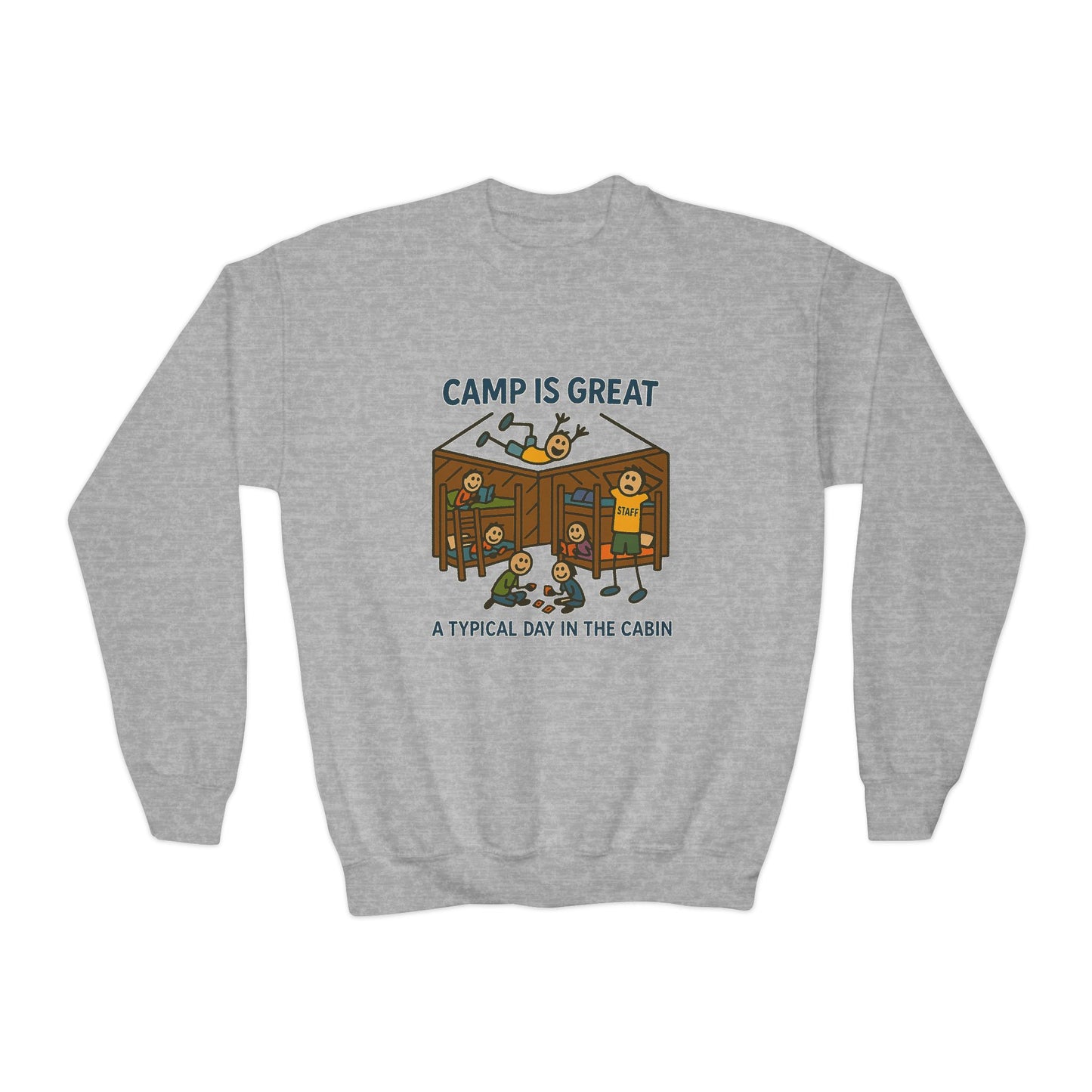Youth Crewneck Sweatshirt Typical Day in the Cabin