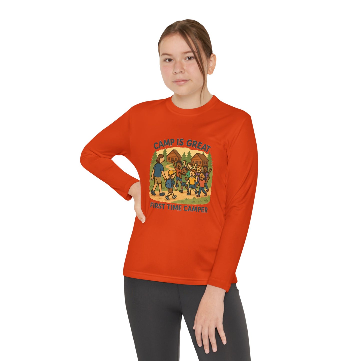 Youth Long Sleeve Competitor Tee First Time Camper