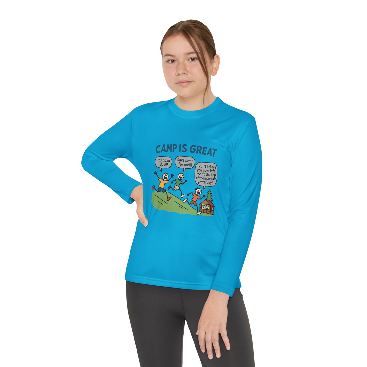 Youth Long Sleeve Competitor Tee Pizza Day