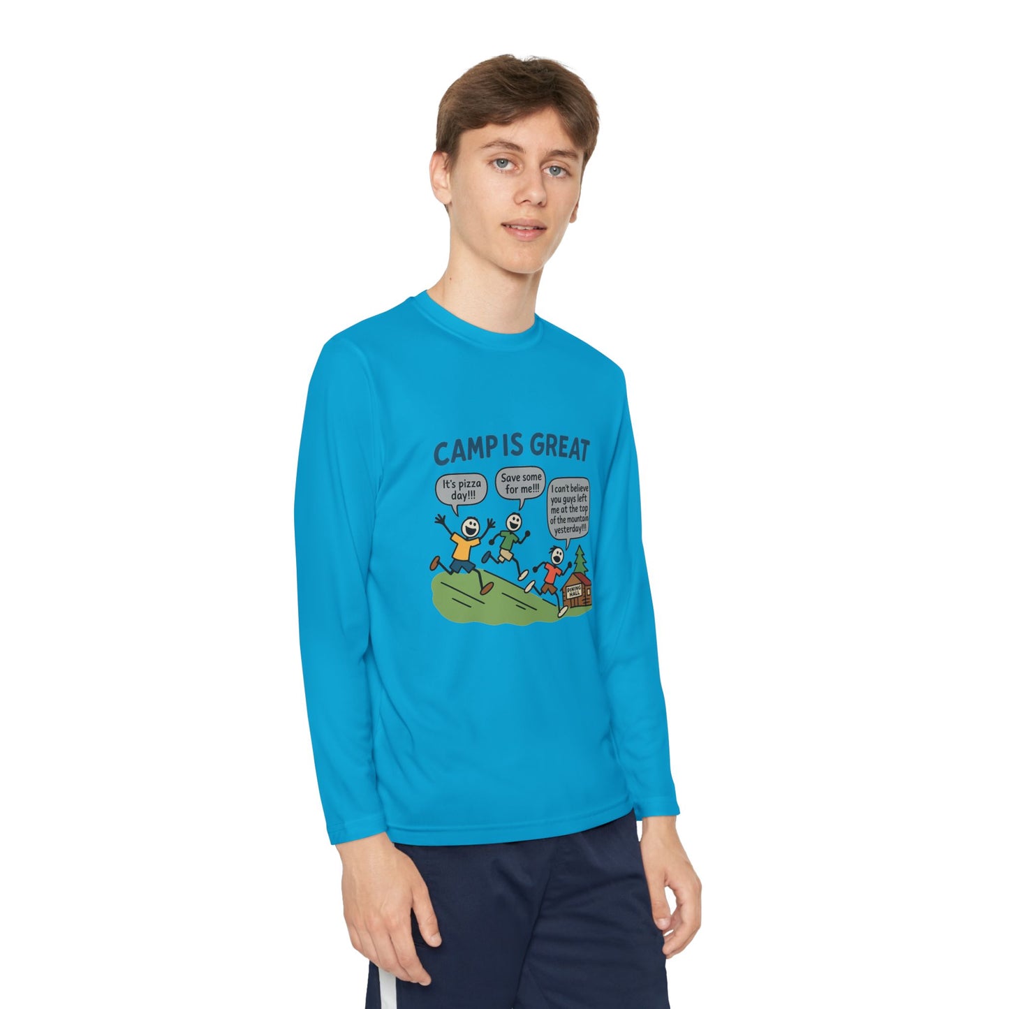 Youth Long Sleeve Competitor Tee Pizza Day