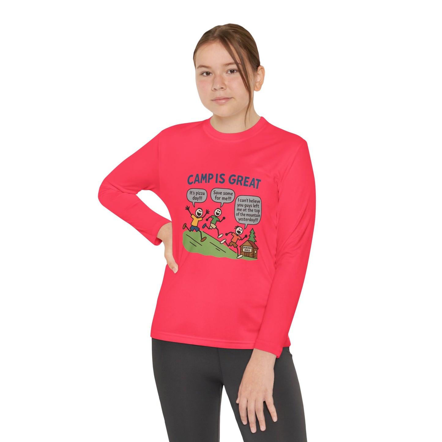 Youth Long Sleeve Competitor Tee Pizza Day