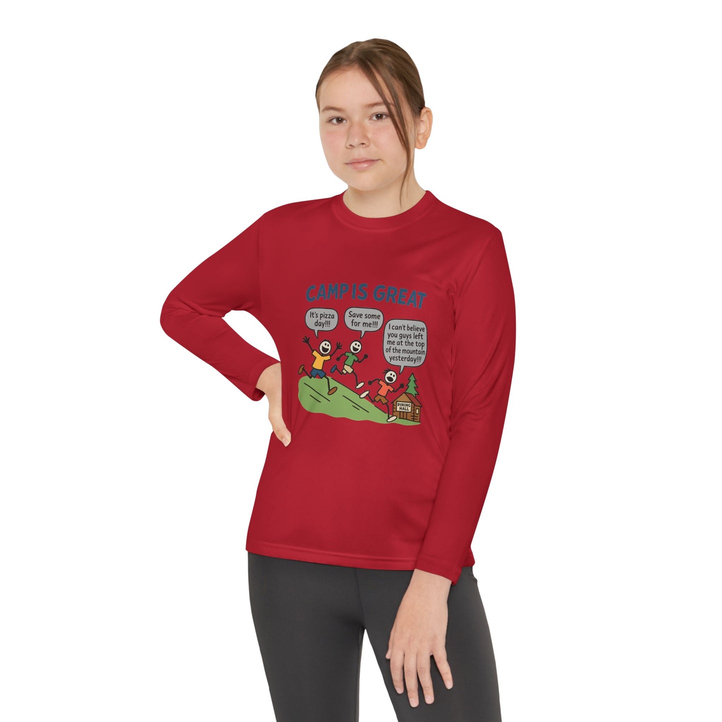 Youth Long Sleeve Competitor Tee Pizza Day