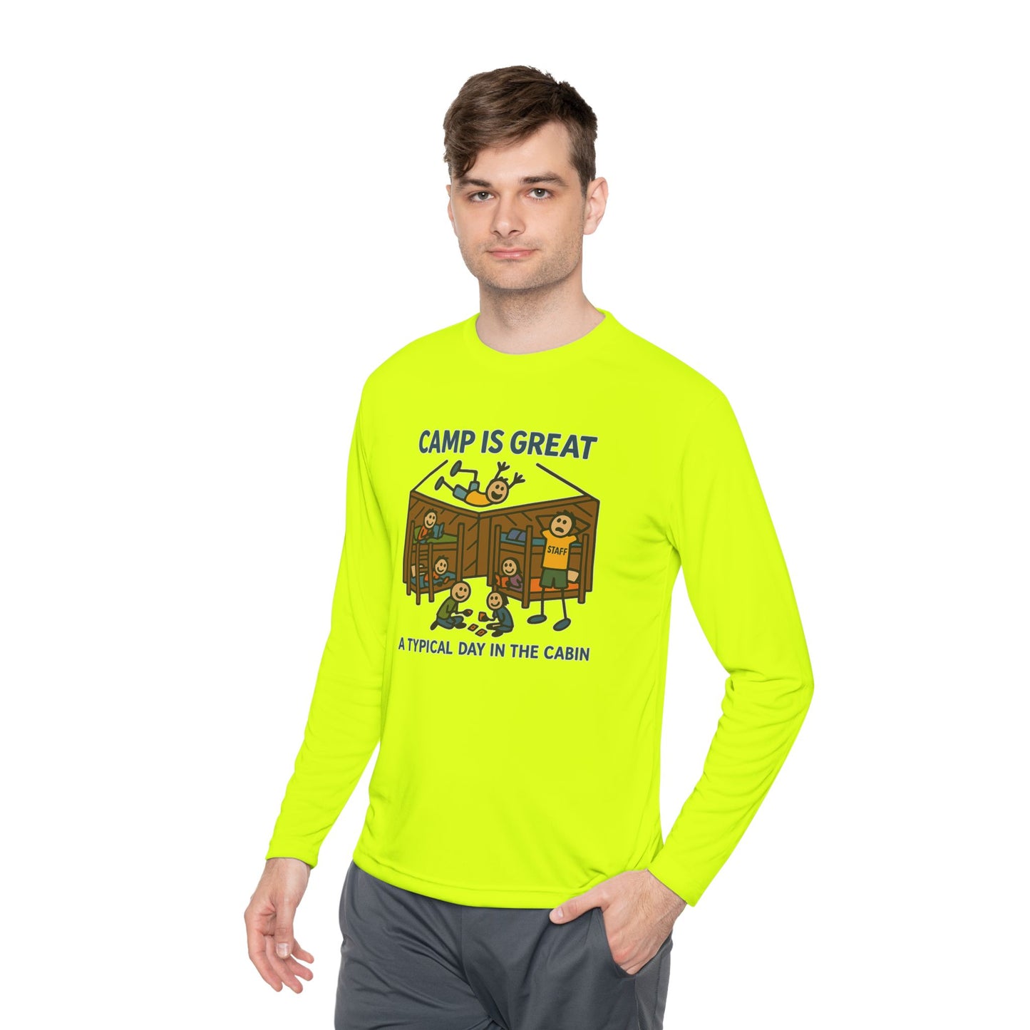 Unisex Lightweight Long Sleeve Tee Typical Day in the Cabin
