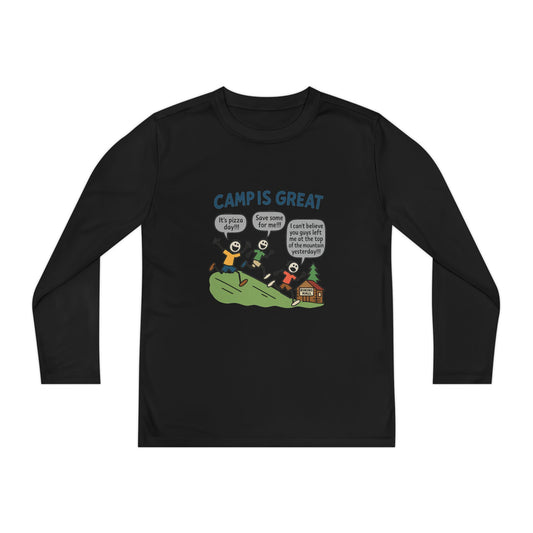 Youth Long Sleeve Competitor Tee Pizza Day