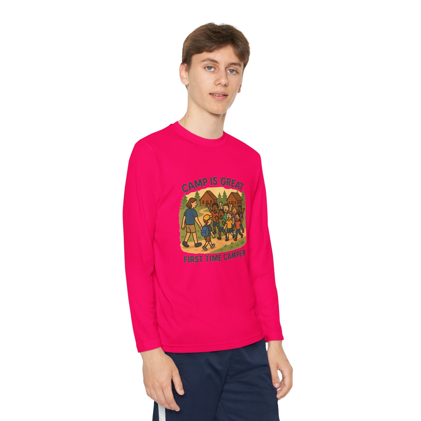 Youth Long Sleeve Competitor Tee First Time Camper