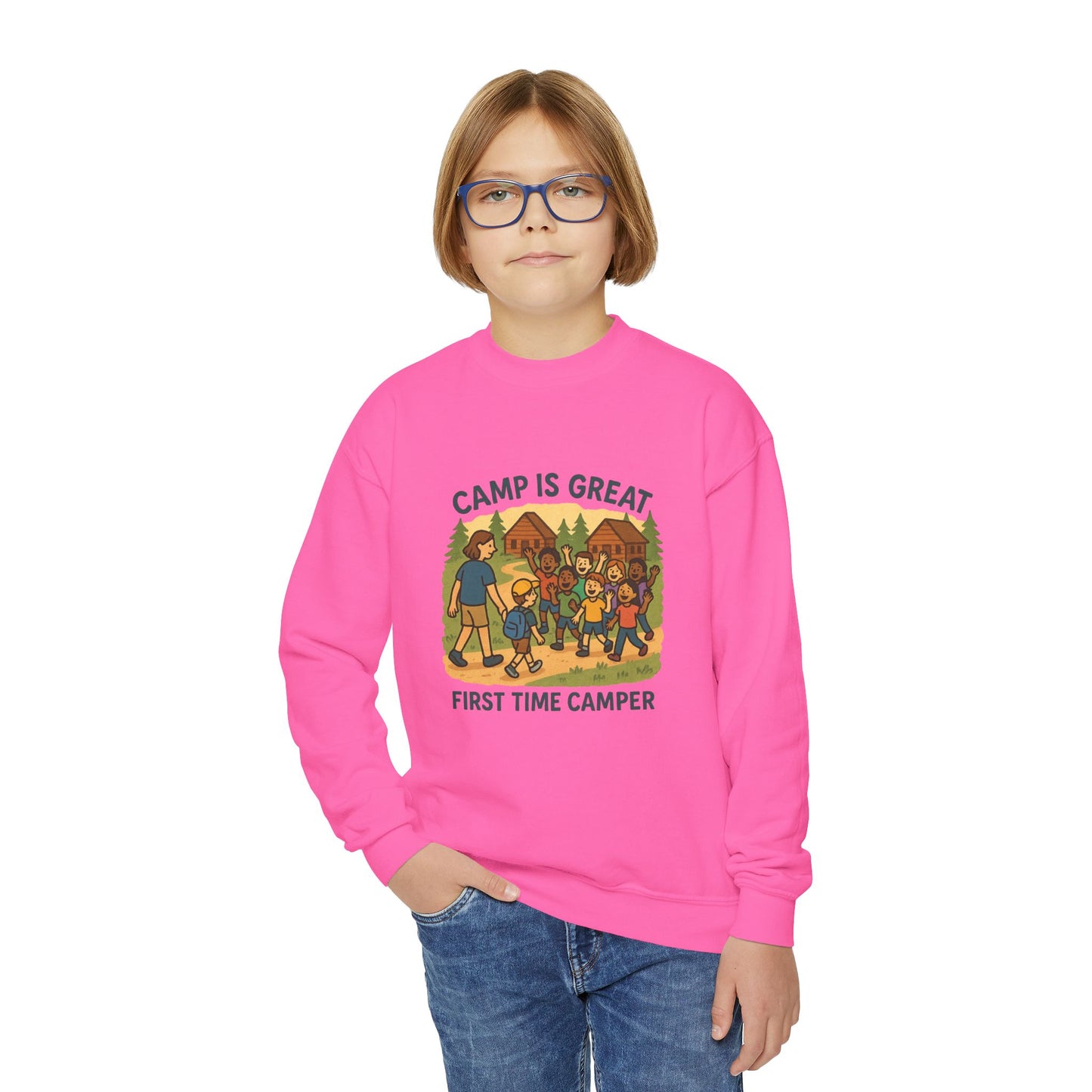 Youth Crewneck Sweatshirt First Time Camper
