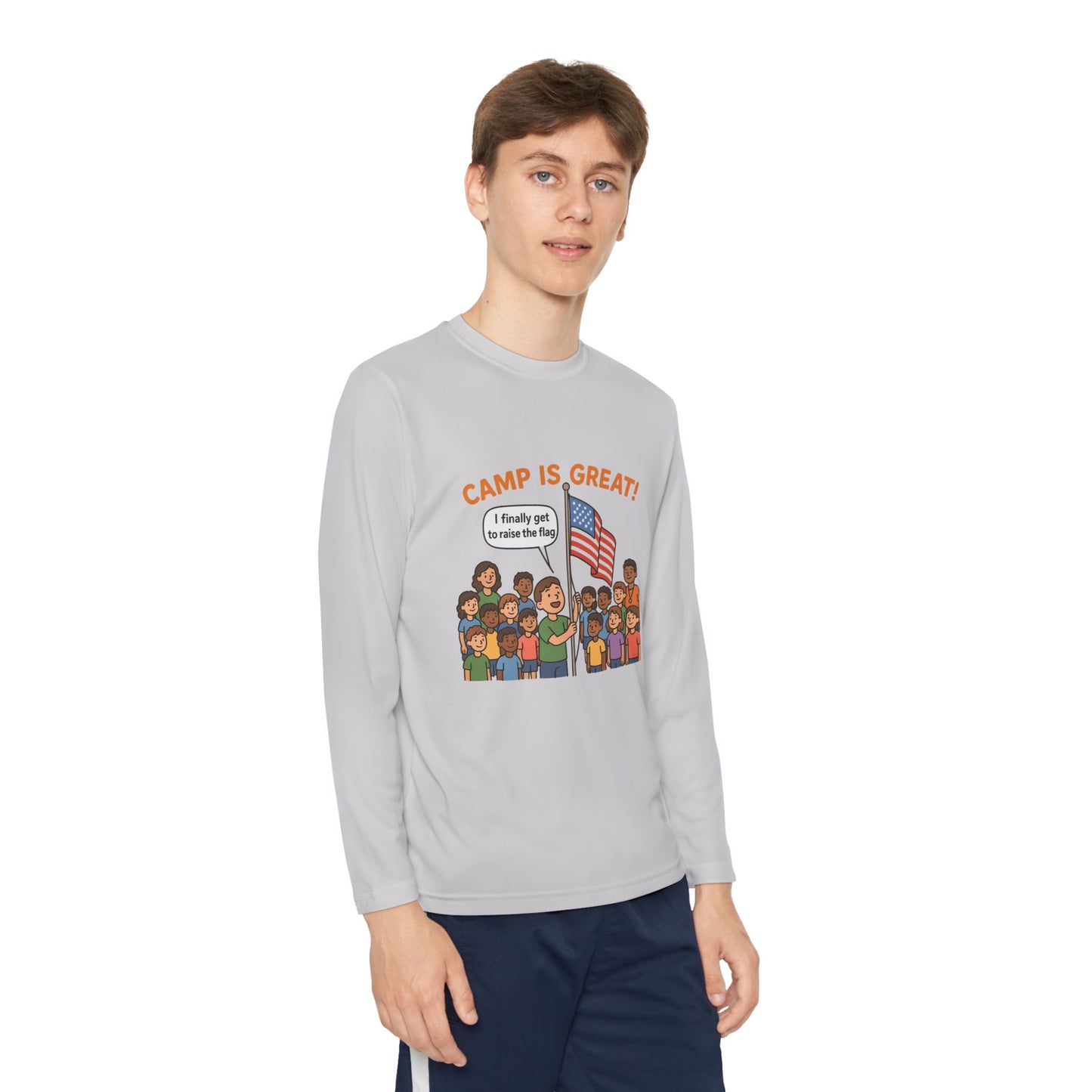 Youth Long Sleeve Competitor Tee Flag