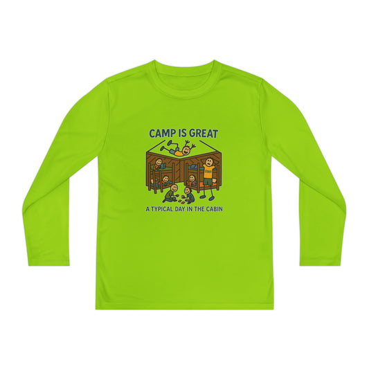 Youth Long Sleeve Competitor Tee Typical Day in the Cabin