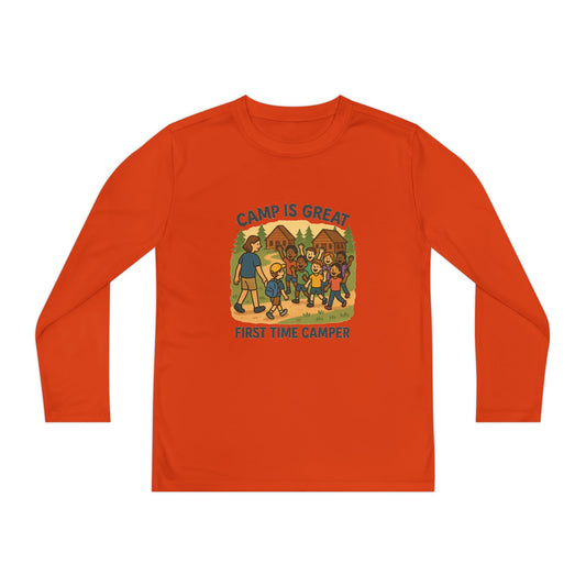 Youth Long Sleeve Competitor Tee First Time Camper