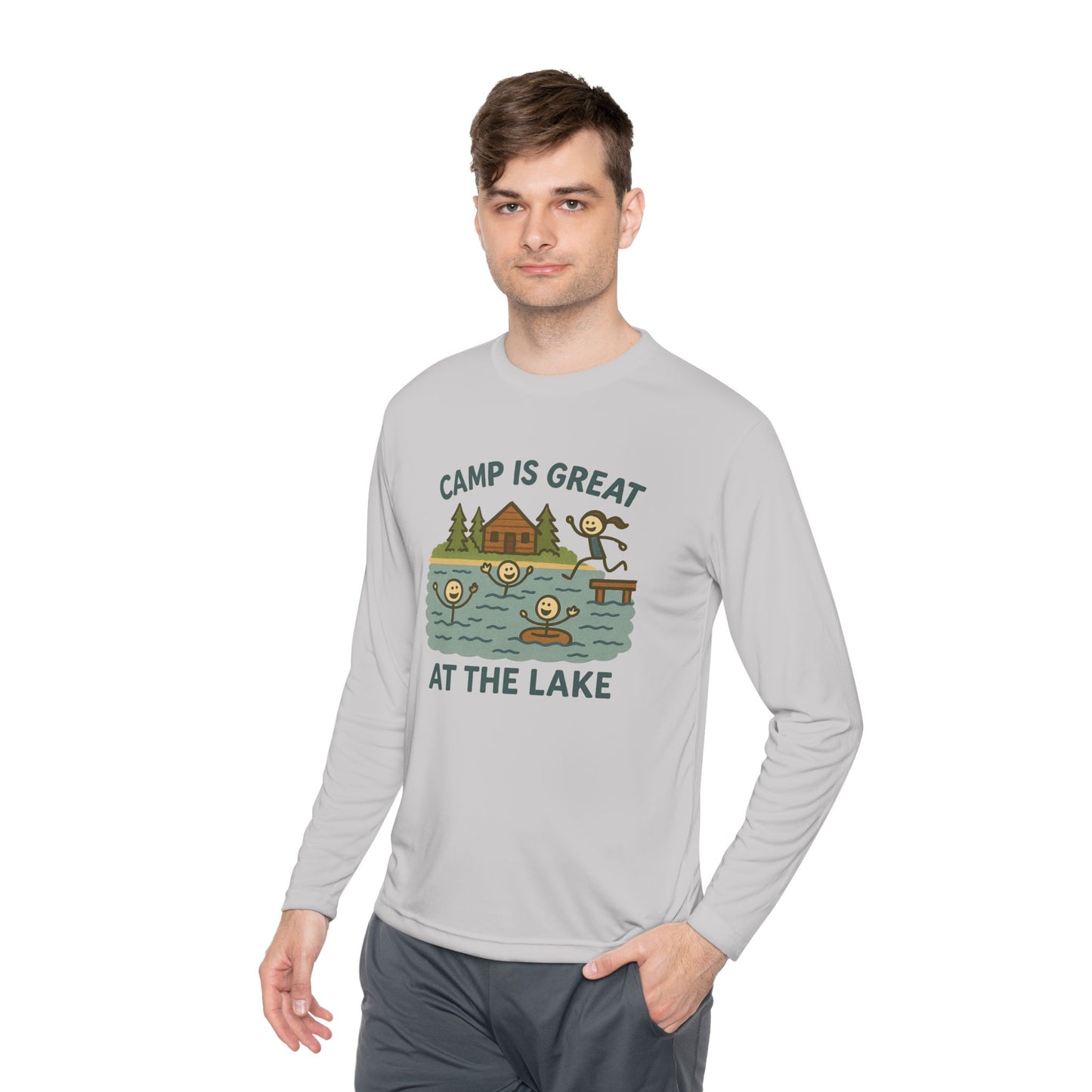 Unisex Lightweight Long Sleeve Tee Lake